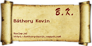 Báthory Kevin névjegykártya